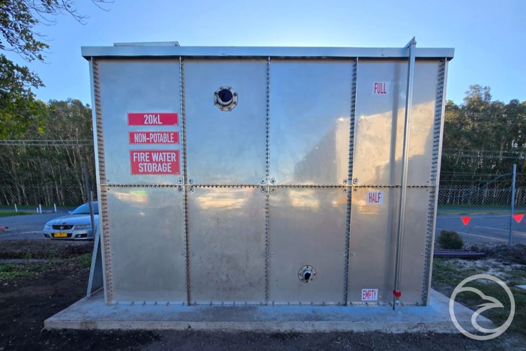 Underground galvanised steel tank for long-term use