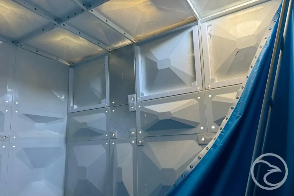 Glass fiber reinforcement structure in GRP composite material