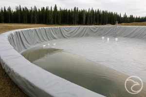 Secondary containment system with reinforced liner for wastewater storage