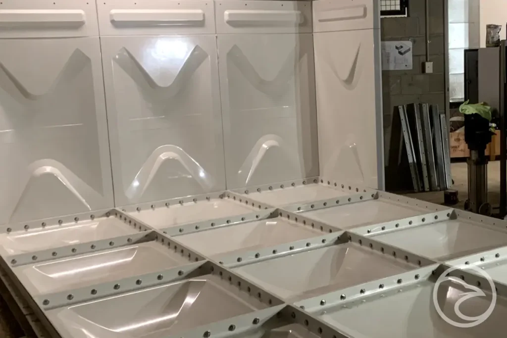 xternal surface condition of an ageing fibreglass water tank