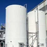 engineer performing silo crack testing inspection