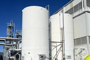engineer performing silo crack testing inspection