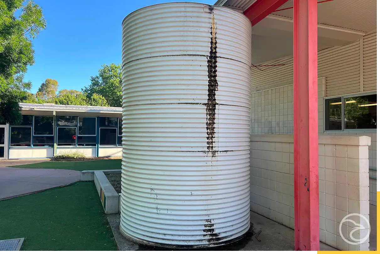 inspection of water tank showing corrosion