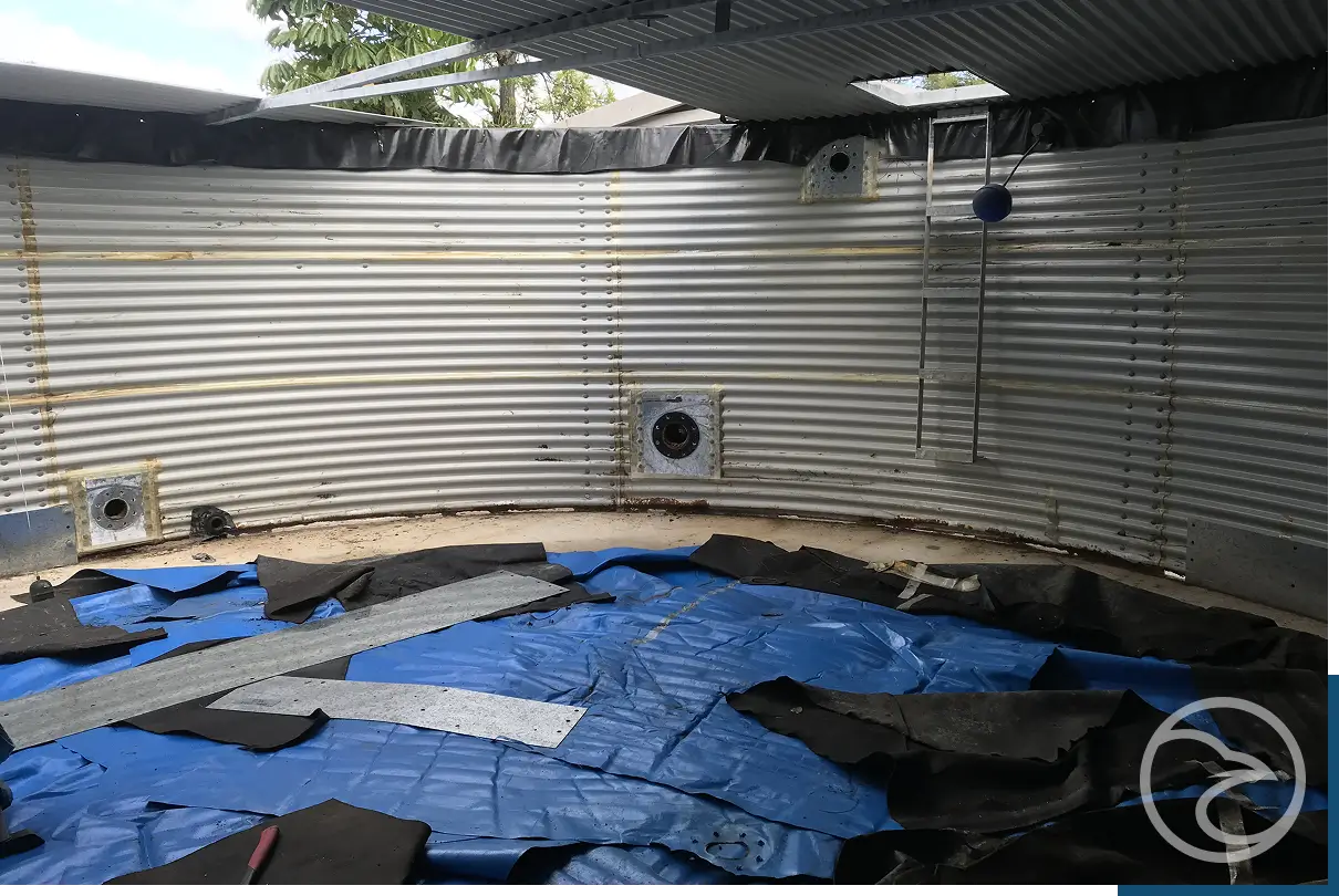 Above-ground steel raw water tank repair solutions