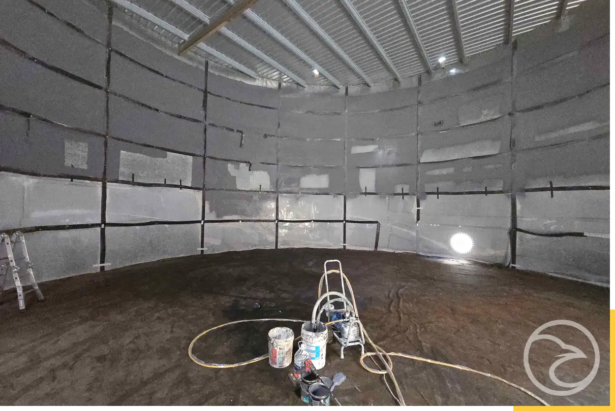 Restored commercial water storage tank
